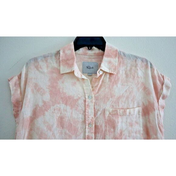 Rails 200-401-1965 Women's Sz S Peach Pink Tie Dye Whitney Button-Up Shirt - Picture 3 of 7
